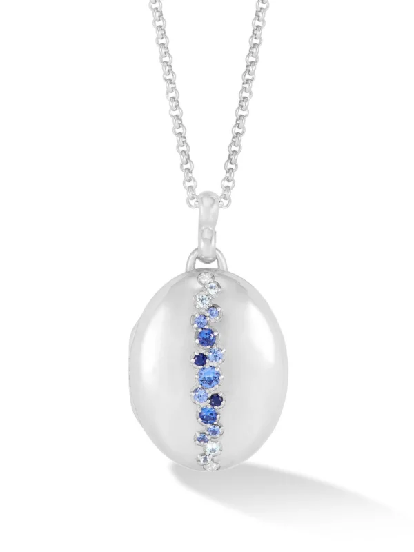 Dower & Hall 14k Oval Stargazer Locket with Sapphires