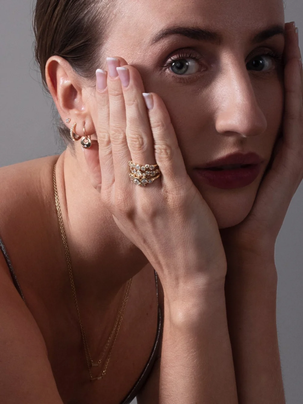 Dower & Hall 14k Stargazer Diamond Studs, view 2