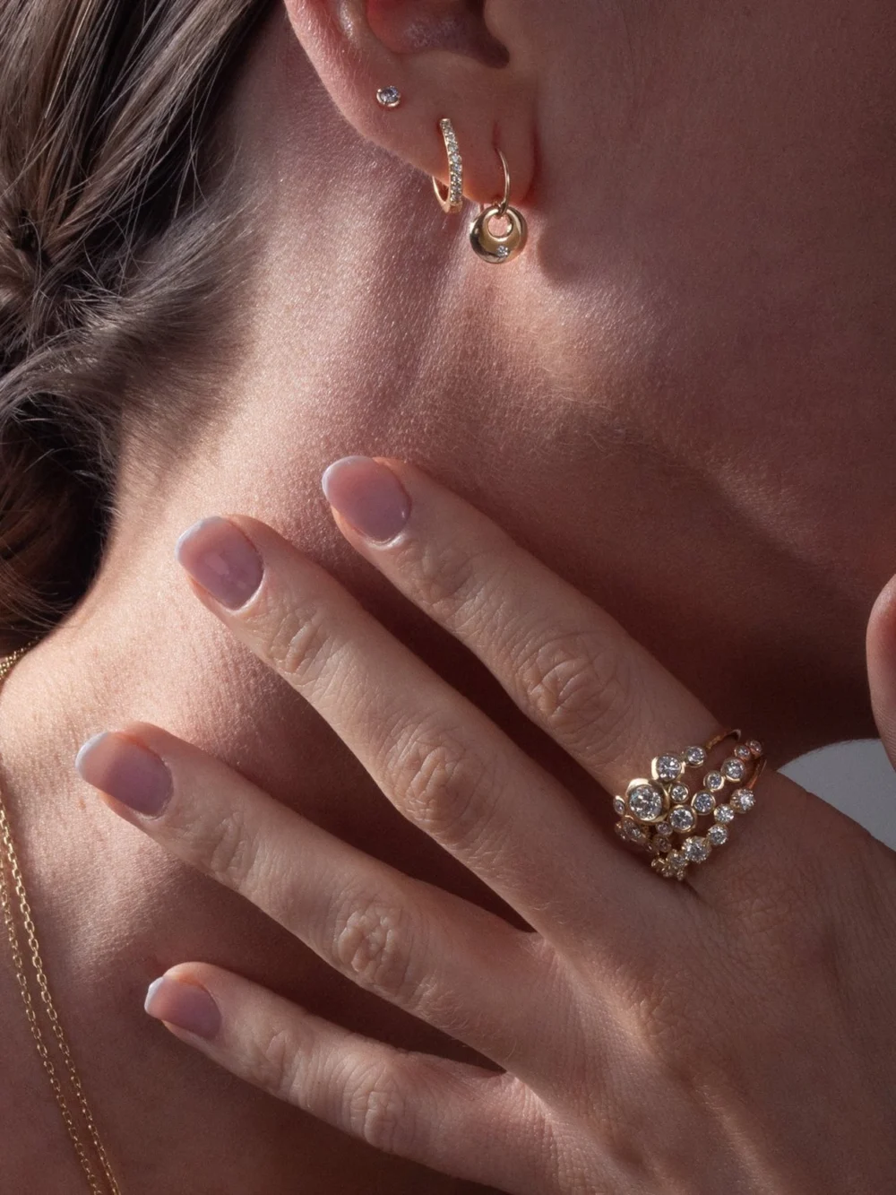 Dower & Hall 14k Stargazer Diamond Studs, view 5