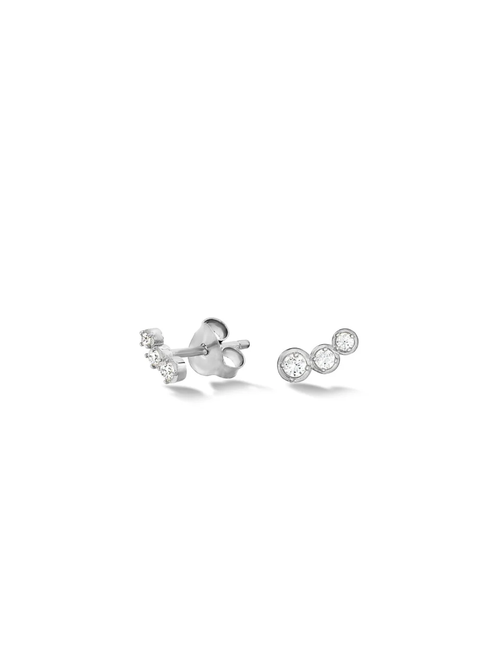 Dower & Hall 14k Stargazer Diamond Trio Studs, view 4