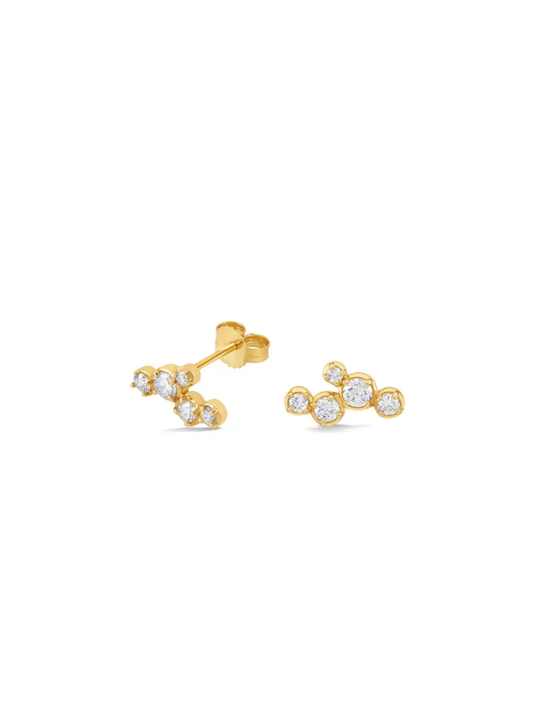 Dower & Hall 14k Stargazer Five Diamond Ear-Studs