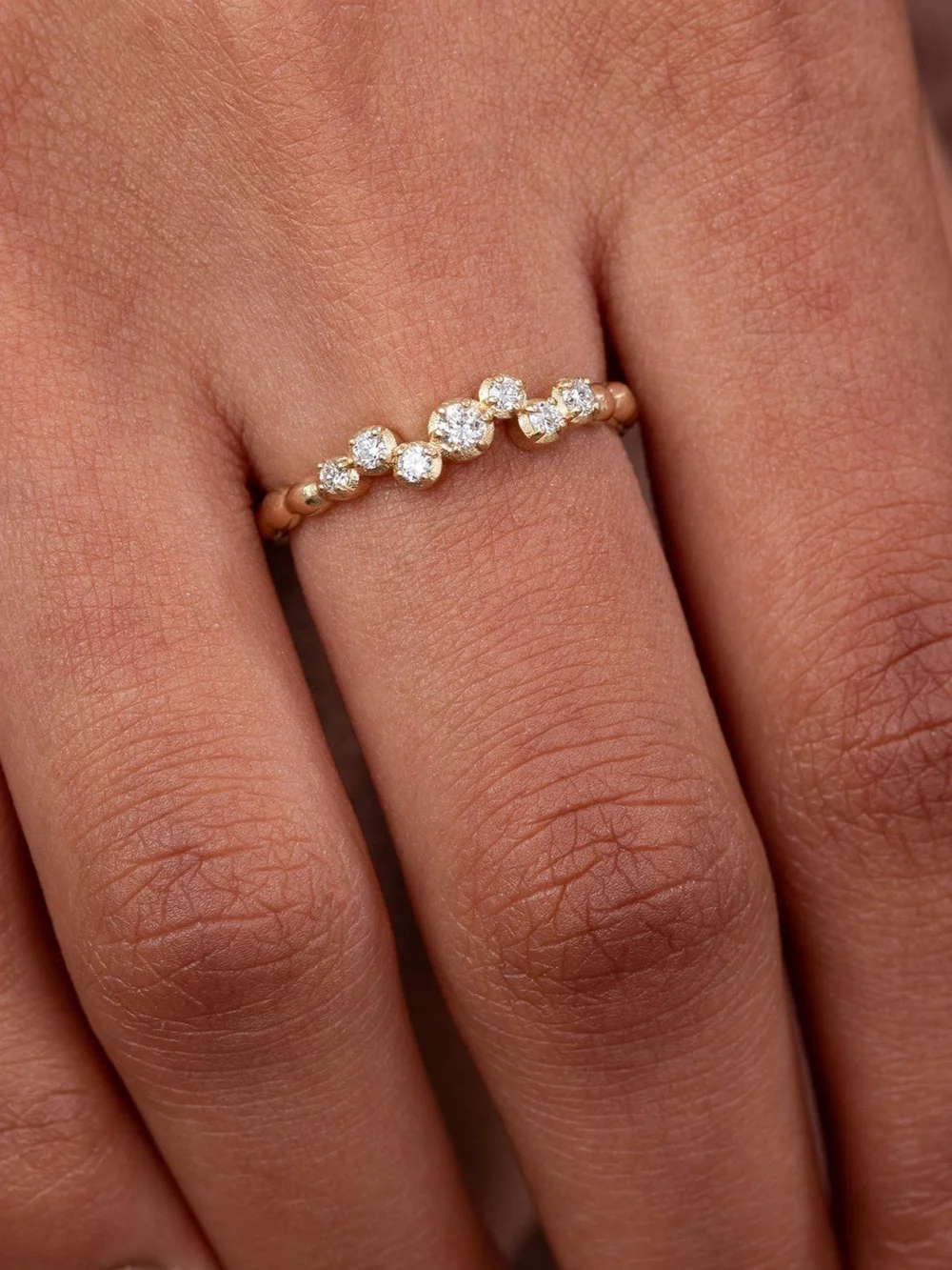 Dower & Hall 14k Stargazer Narrative Ring with 0.20ct Diamond, view 2