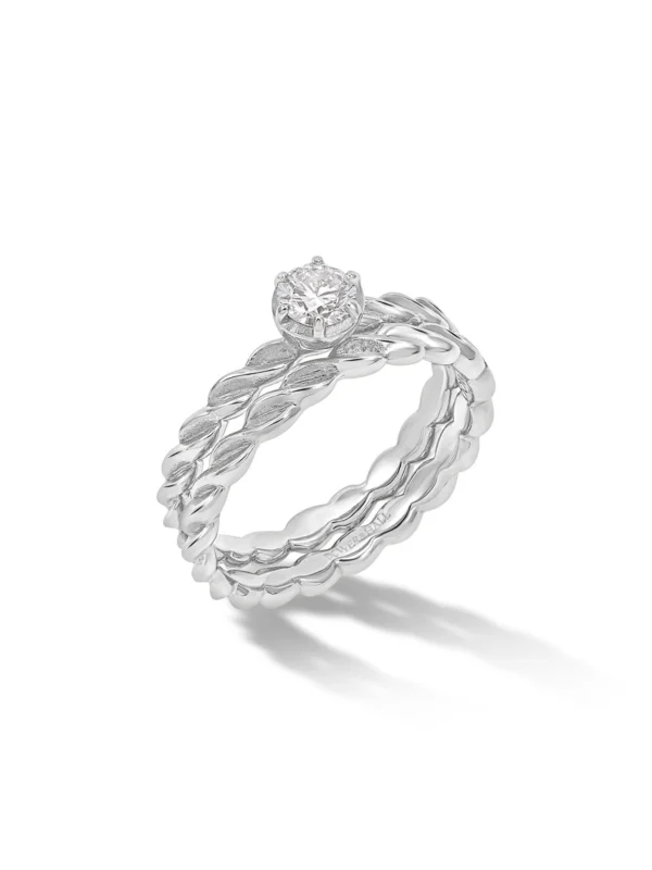 Dower & Hall 14k Twist Narrative Ring Stack