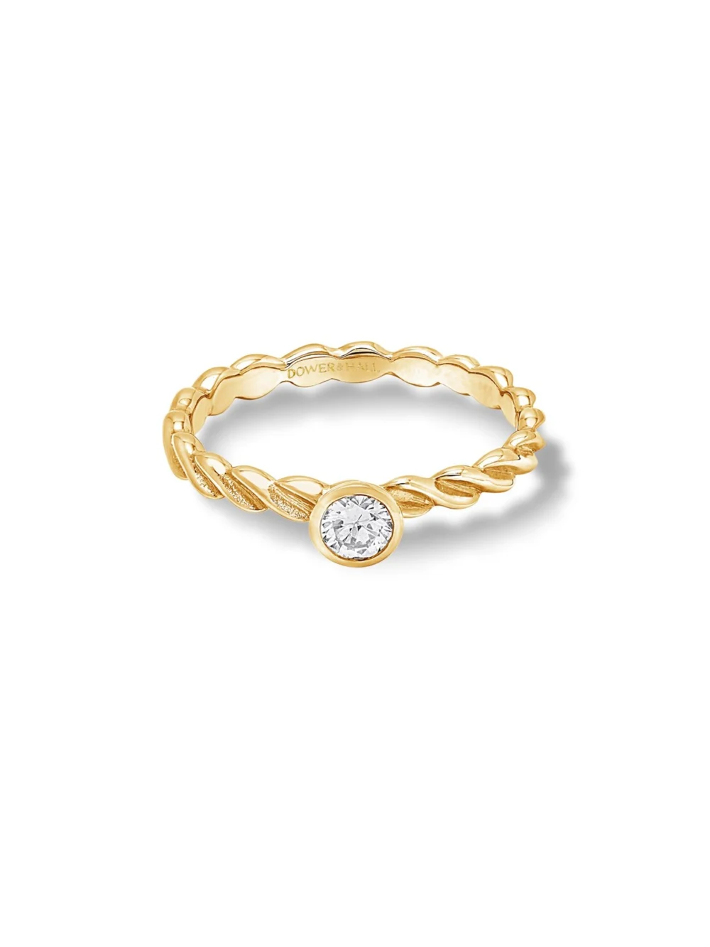 Dower & Hall 14k Twist Narrative Ring with 0.25ct Diamond, view 4