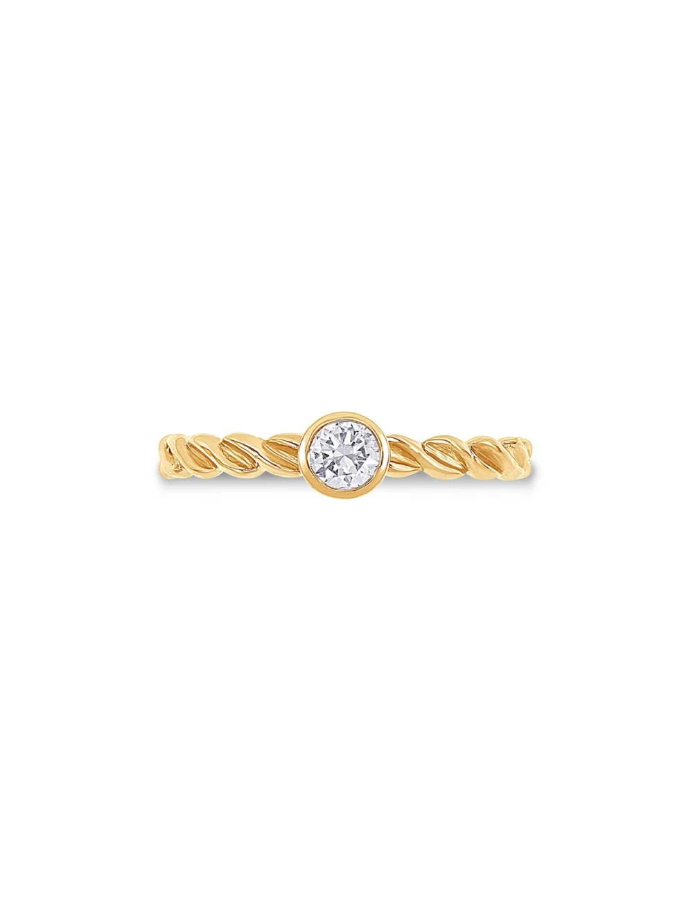 Dower & Hall 14k Twist Narrative Ring with 0.25ct Diamond, view 5