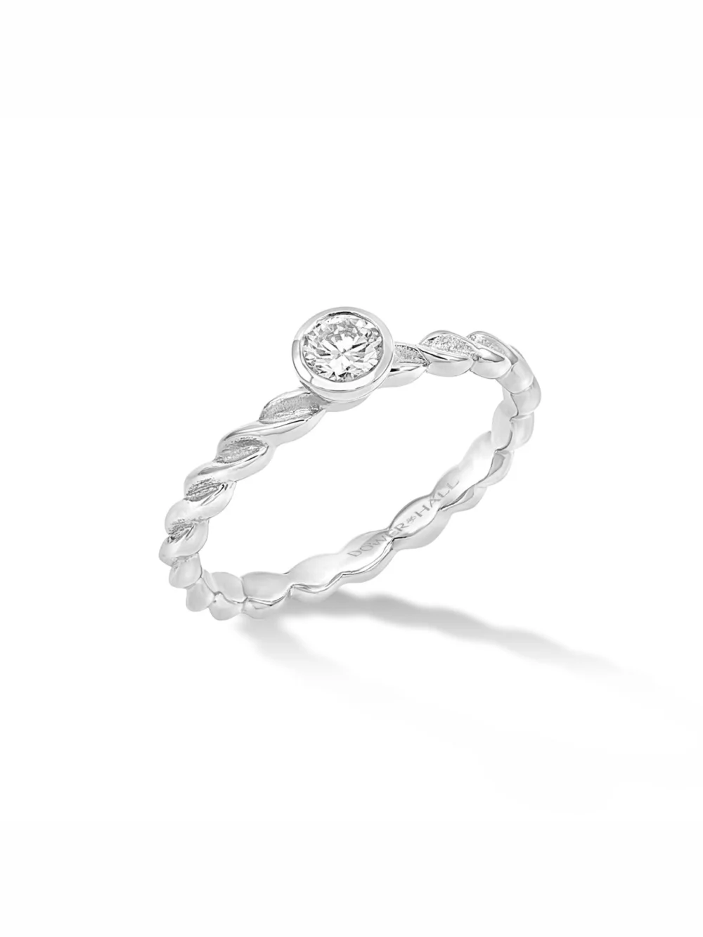 Dower & Hall 14k Twist Narrative Ring with 0.25ct Diamond, view 6