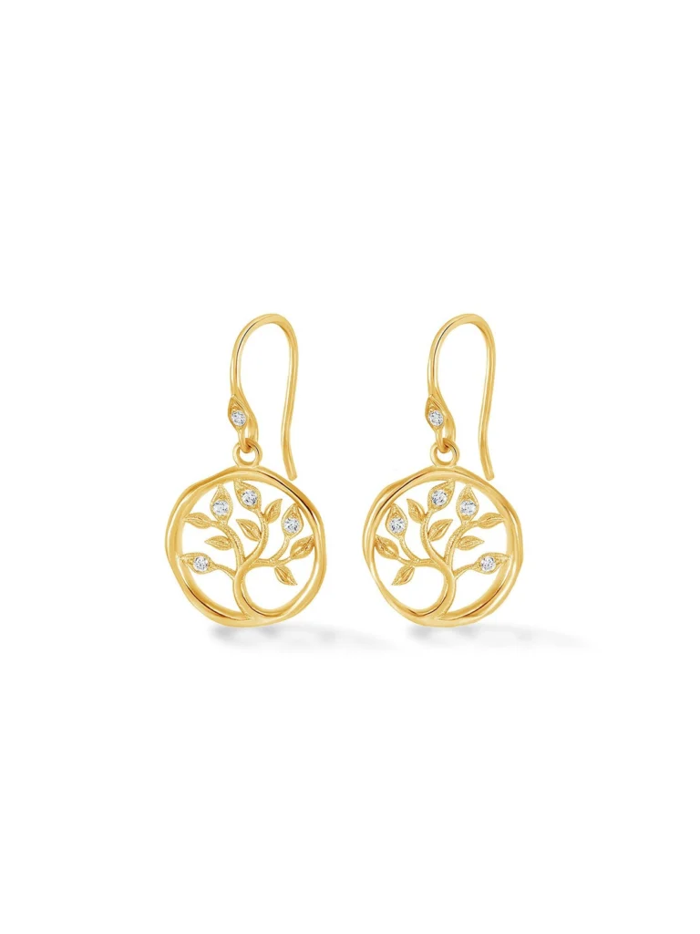 Dower & Hall 18k Diamond Tree of Life Talisman Earrings