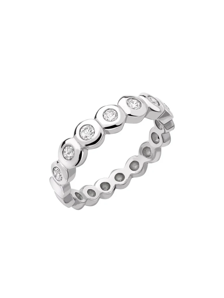 Dower & Hall 18k Gold & Diamond Dotty Half Eternity Ring - 0.33ct