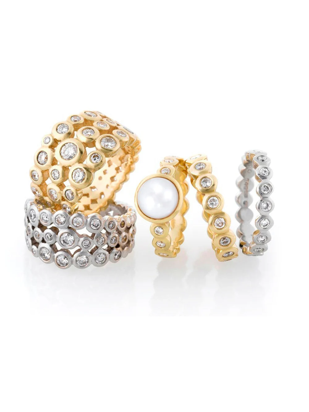 Dower & Hall 18k Gold & Diamond Dotty Half Eternity Ring - 0.33ct, view 6