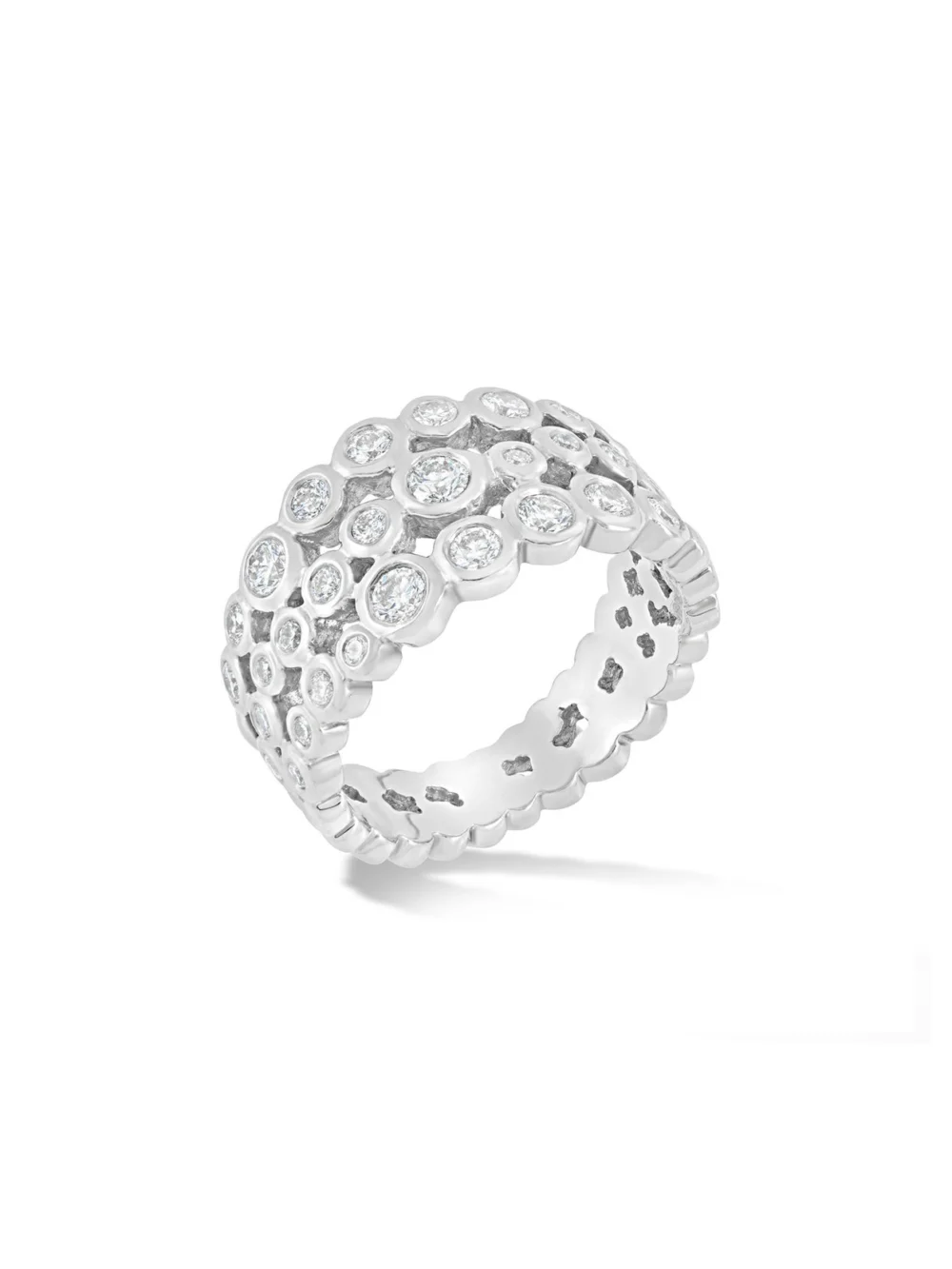 Dower & Hall 18k Gold & Diamond Triple Row Dotty Ring - 1.00CT, view 5