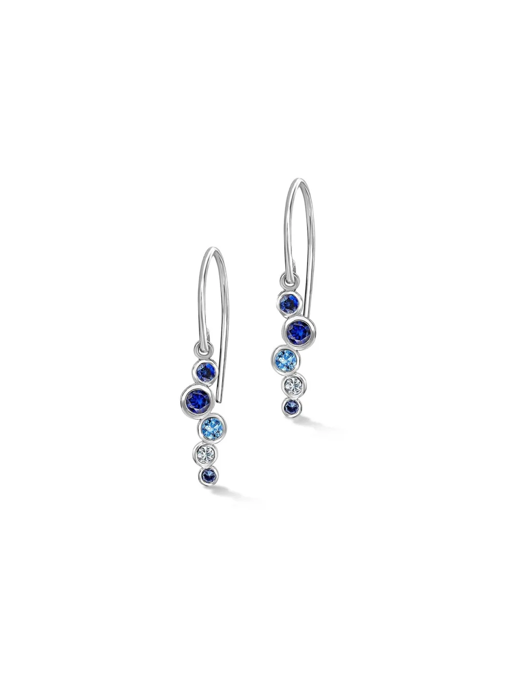 Dower & Hall 18k Gold Blue Sapphire & Aquamarine Cascade Earrings