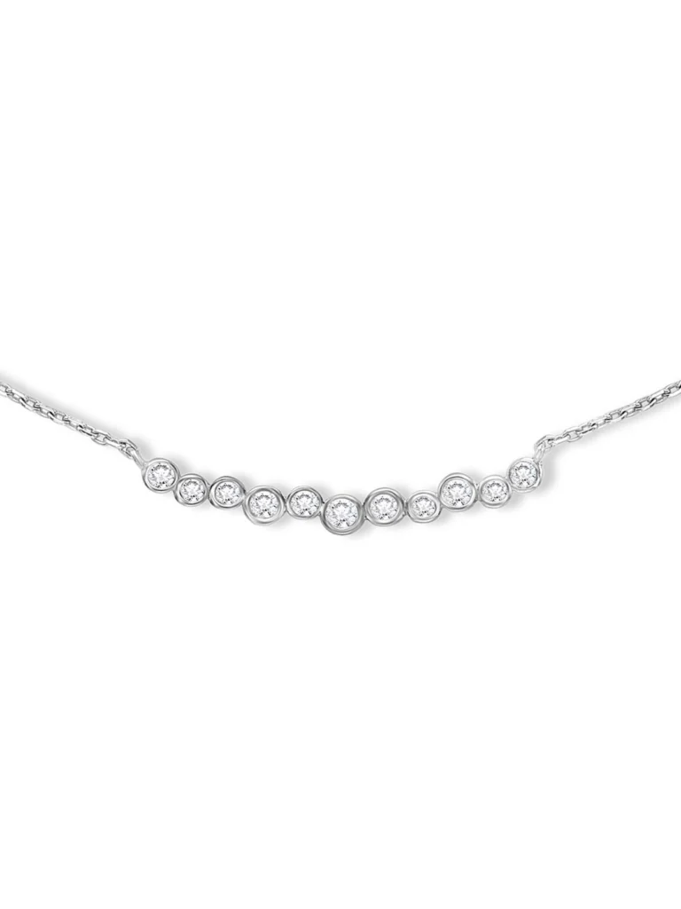 Dower & Hall 18k Gold Diamond Cascade Bar Necklace