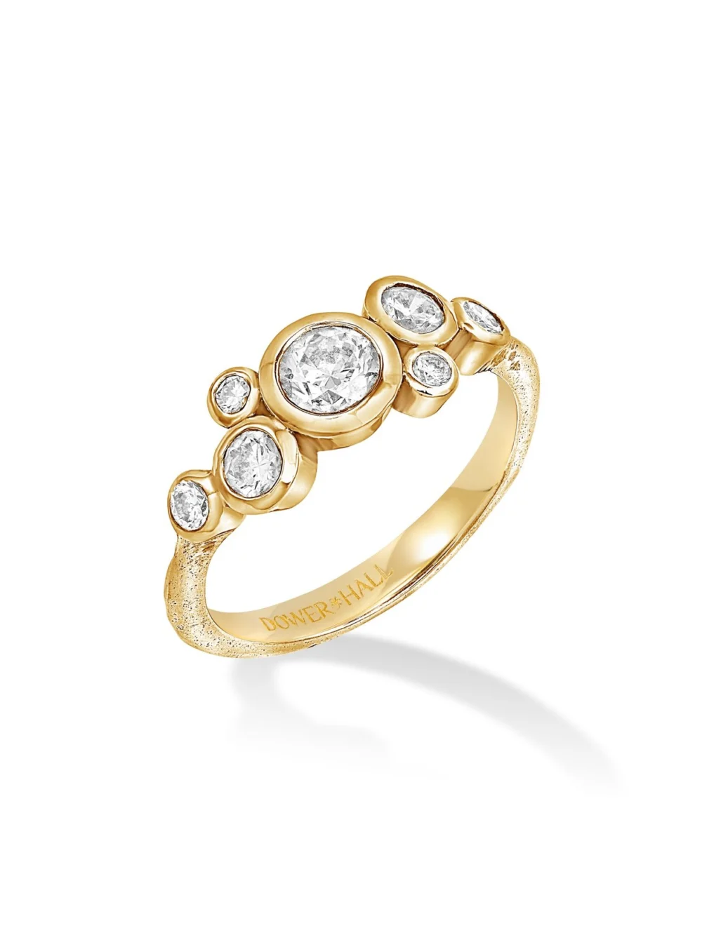 Dower & Hall 18k Gold Diamond Cascade Cluster Ring