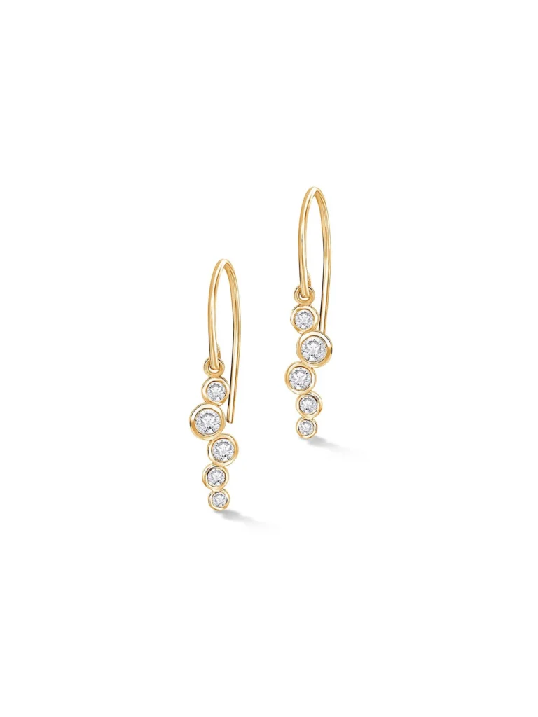 Dower & Hall 18k Gold Diamond Small Cascade Drop Earrings - 0.33ct