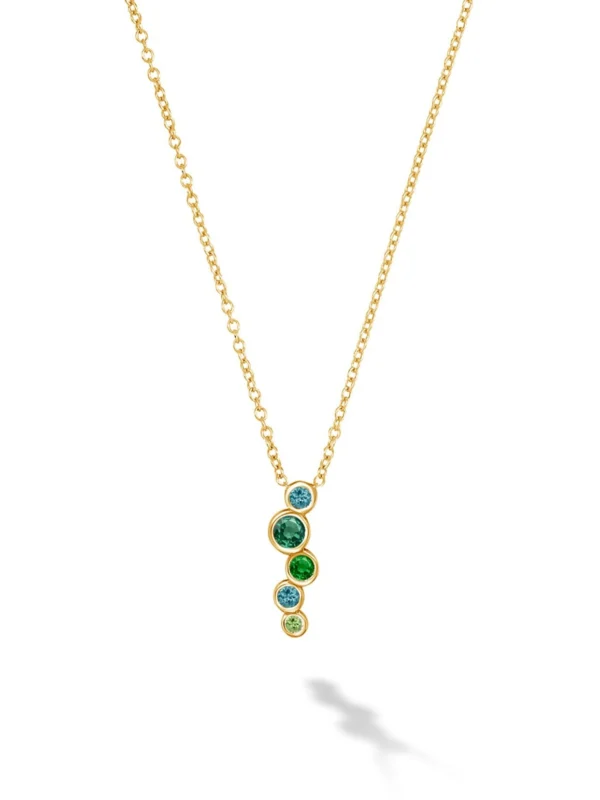Dower & Hall 18k Gold Emerald Green Small Cascade Pendant