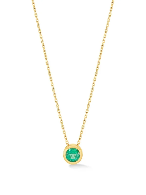 Dower & Hall 18k Gold Solitaire Cascade Emerald Pendant