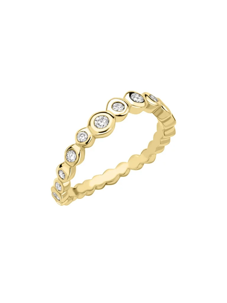 Dower & Hall 18k Gold Undulating Half Eternity Ring - 0.25ct