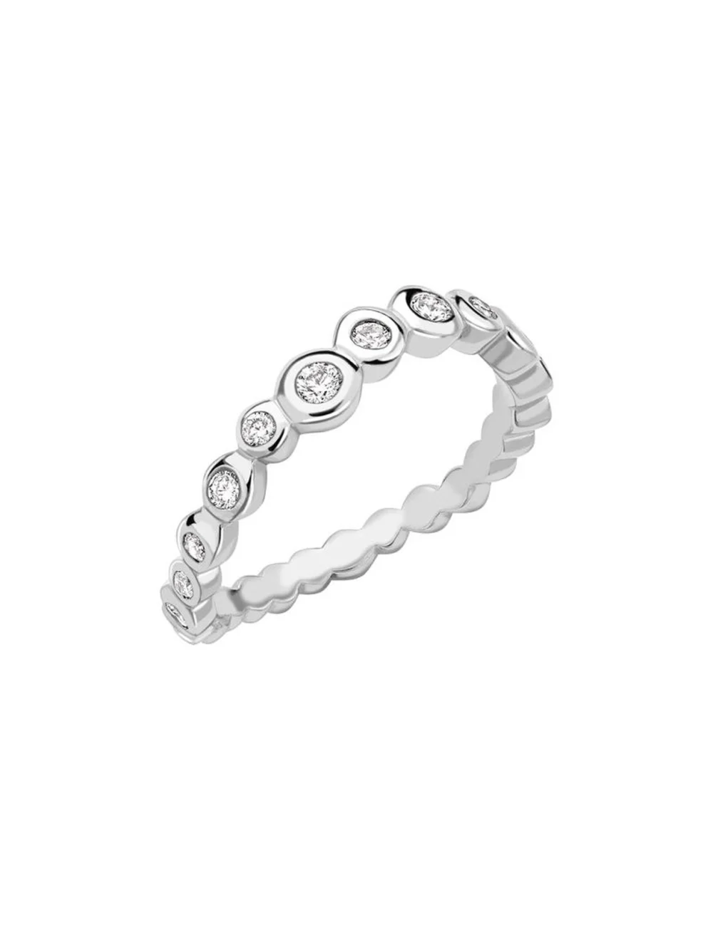 Dower & Hall 18k Gold Undulating Half Eternity Ring - 0.25ct, view 5