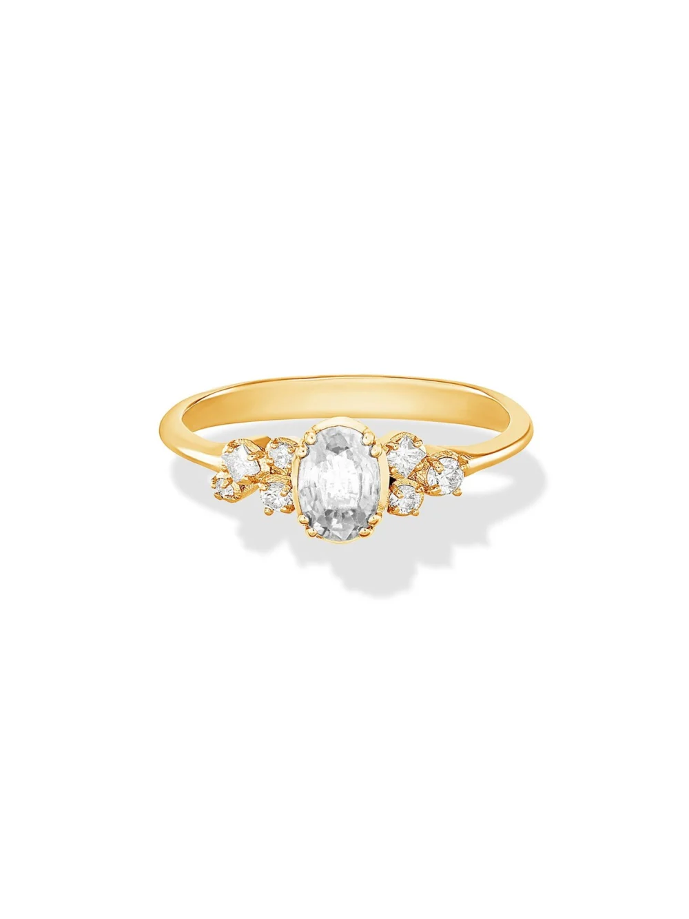 Dower & Hall 18k Oval Diamond Stargazer Ring, view 4
