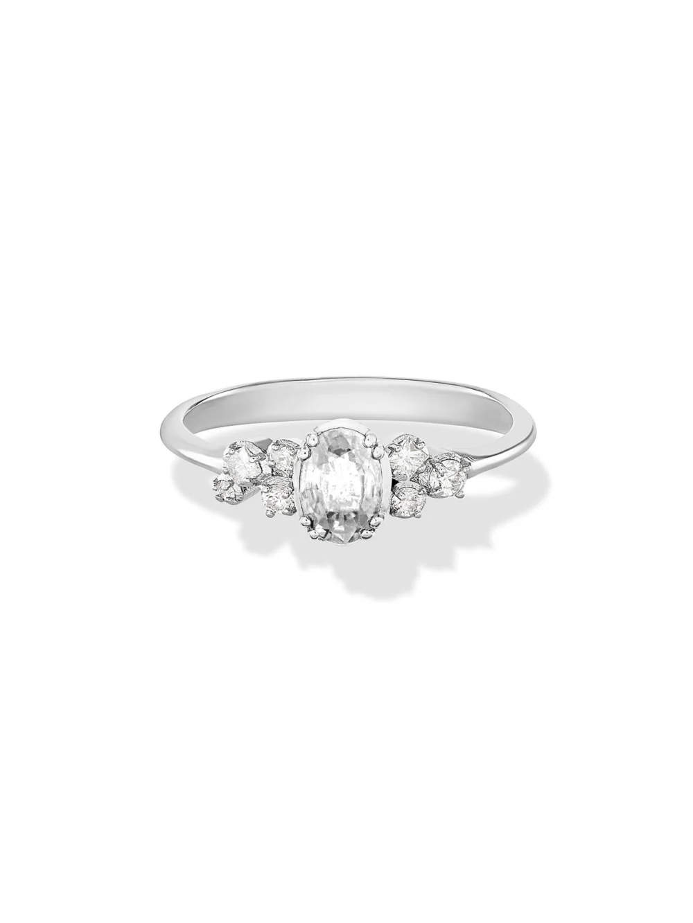 Dower & Hall 18k Oval Diamond Stargazer Ring, view 5