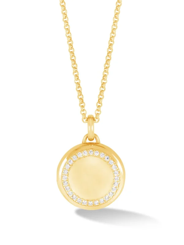 Dower & Hall 18k Round Lumiere Locket with Diamonds