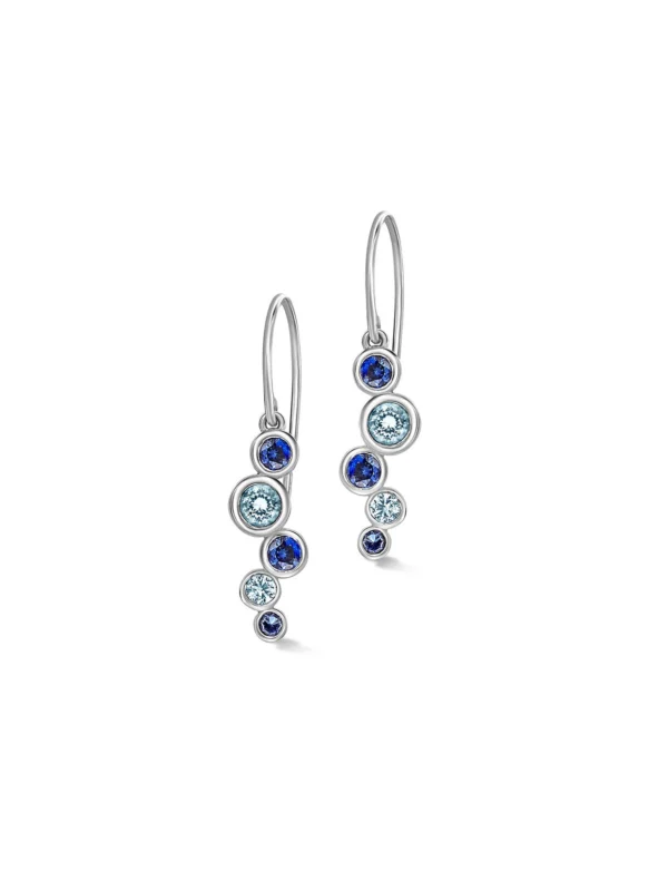 Dower & Hall 18k Sapphire & Aquamarine Large Cascade Earrings