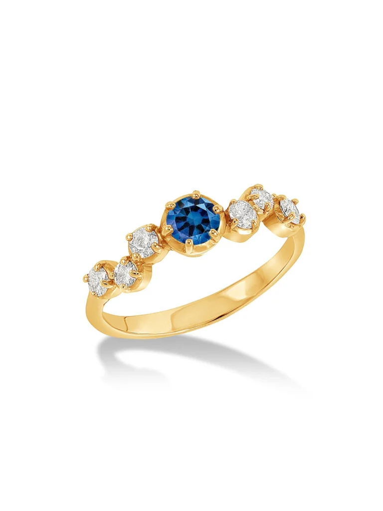 Dower & Hall 18k Sapphire & Diamond Stargazer Ring