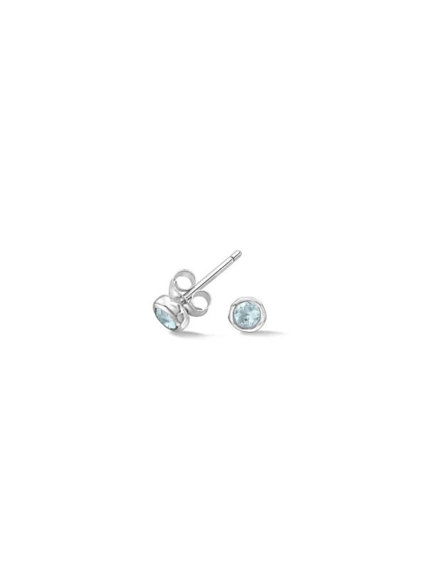 Dower & Hall 3mm Aquamarine Dewdrop Studs