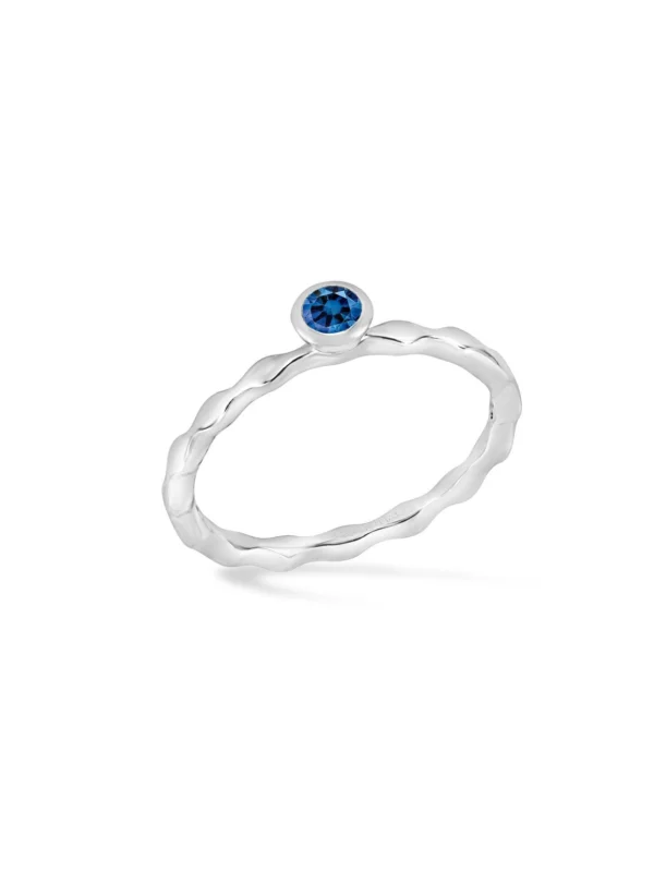 Dower & Hall 3mm Blue Sapphire Wave Twinkle Ring