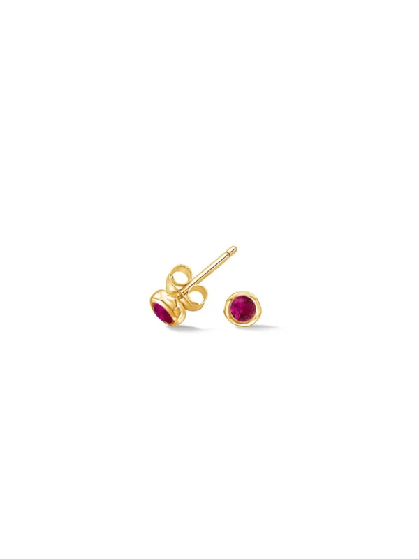 Dower & Hall 3mm Ruby Dewdrop Studs