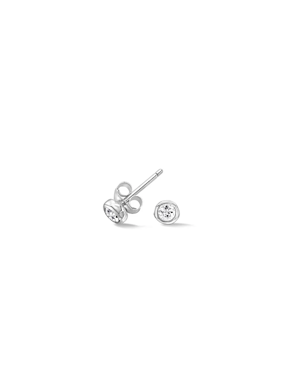 Dower & Hall 3mm White Sapphire Dewdrop Studs, view 4
