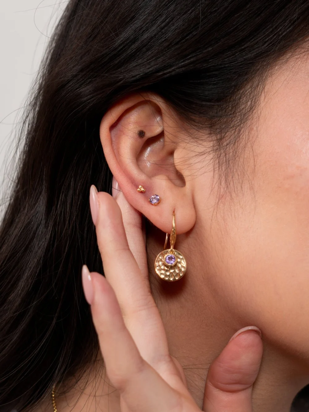 Dower & Hall 4mm Amethyst Orissa Studs, view 5