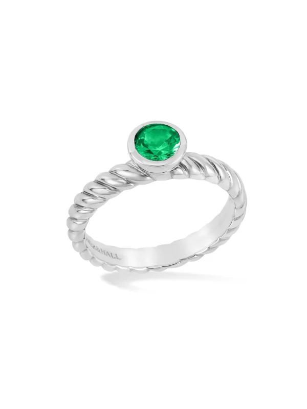 Dower & Hall 5mm Green Garnet Twist Twinkle Ring