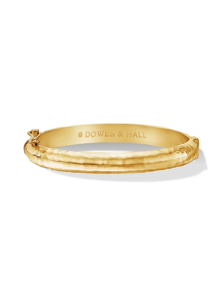 Dower & Hall 6mm Hinged Hammered Nomad Bangle