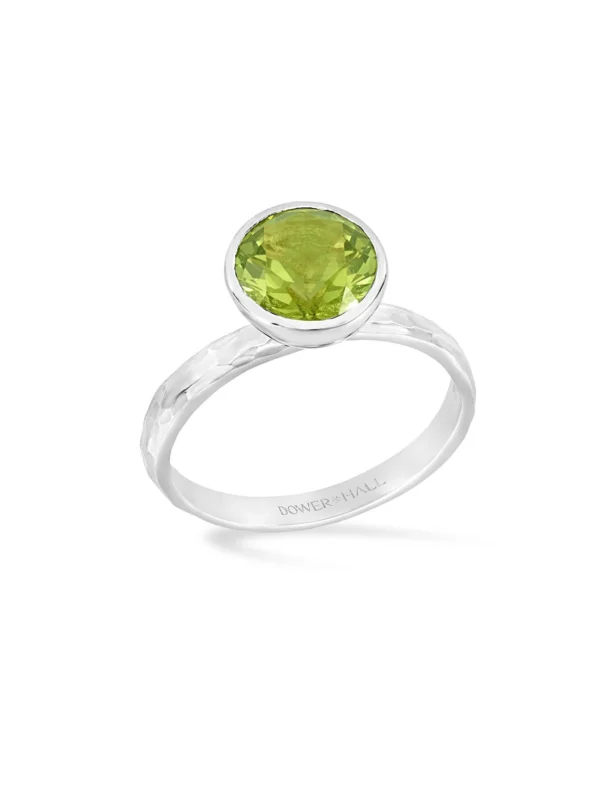 Dower & Hall 8mm Peridot Hammered Twinkle Ring