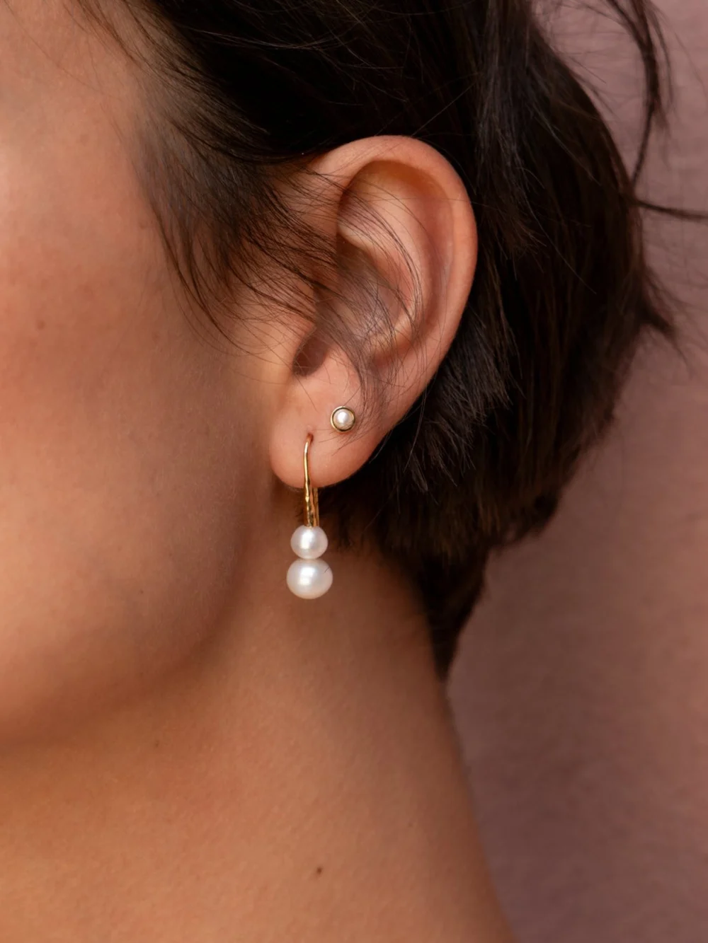 Dower & Hall 9k 3mm Freshwater Pearl Single Labret, view 3