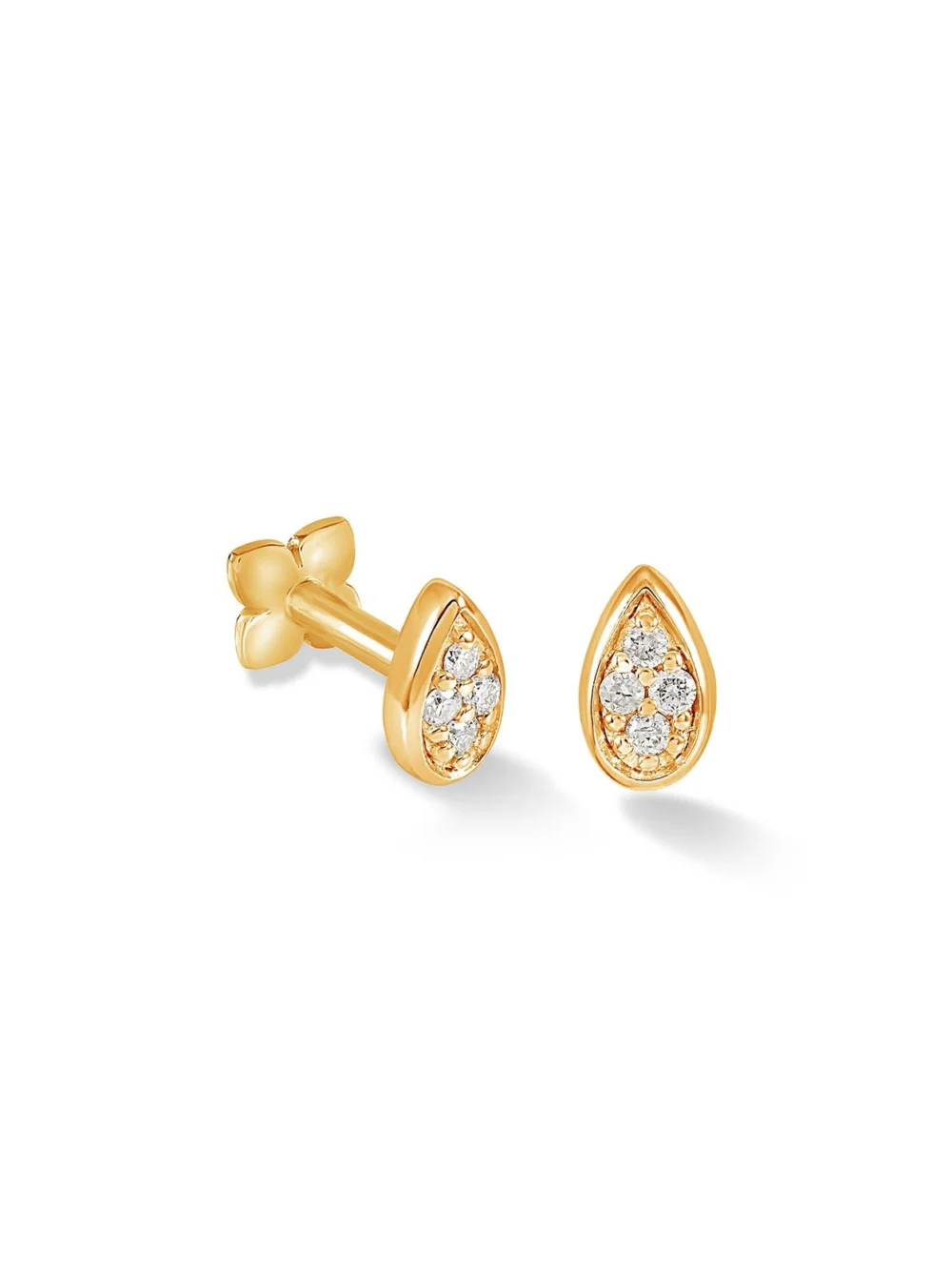 Dower & Hall 9k Diamond Pear Single Labret
