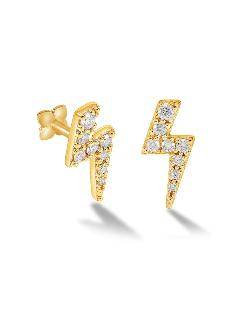 Dower & Hall 9k Diamond Ziggy Bolt Single Labret