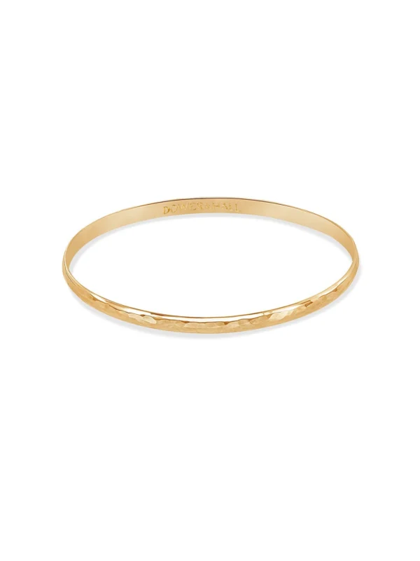 Dower & Hall 9k Gold 4mm Hammered Nomad Bangle