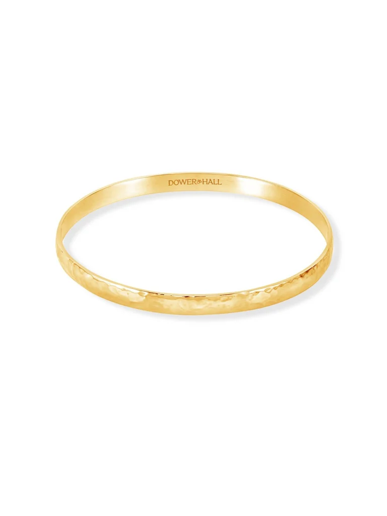 Dower & Hall 9k Gold 5mm Hammered Nomad Bangle