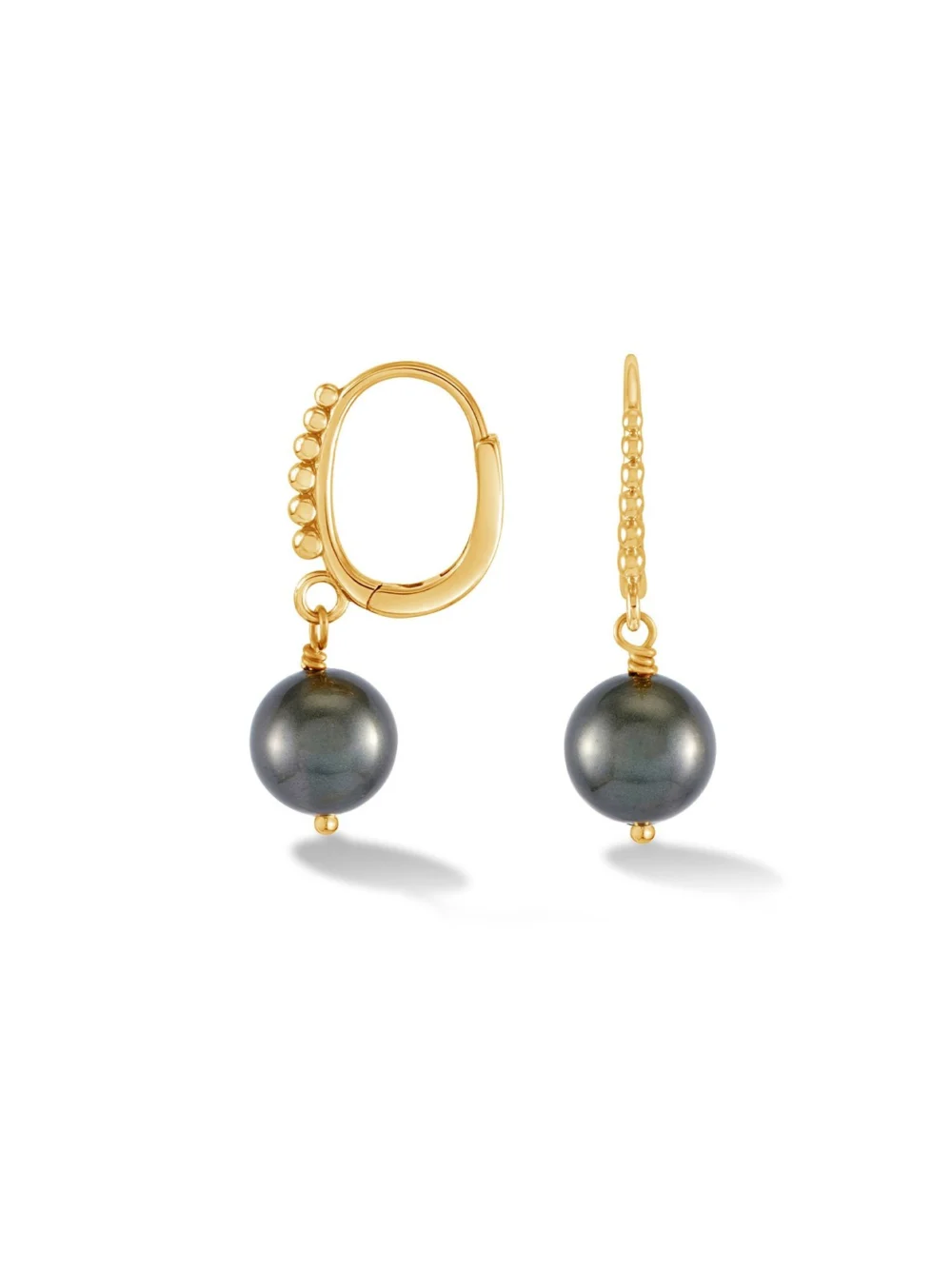 Dower & Hall 9k Gold Tahitian Luna Pearl Hoops