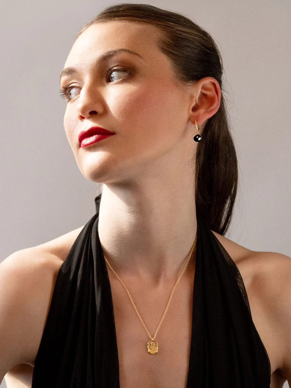 Dower & Hall 9k Gold Tahitian Luna Pearl Hoops, view 3