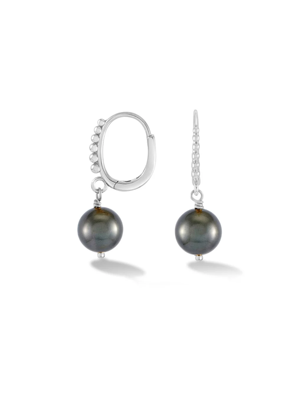 Dower & Hall 9k Gold Tahitian Luna Pearl Hoops, view 4