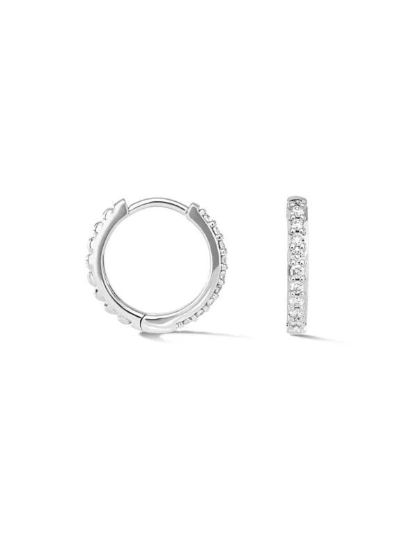 Dower & Hall 9k Medium Diamond Dotty Hoops
