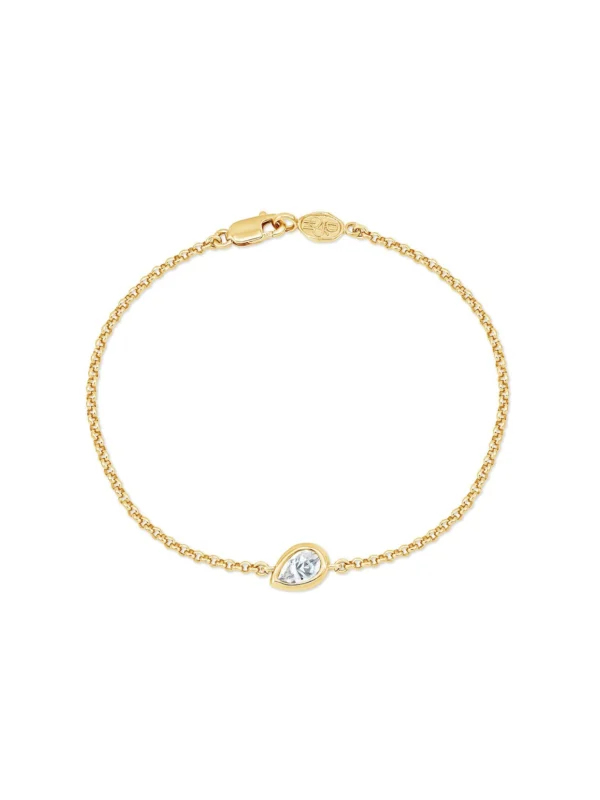 Dower & Hall 9k Pear Diamond Tutti-Frutti Chain Bracelet
