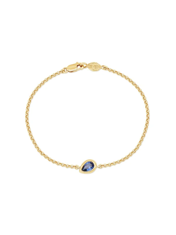 Dower & Hall 9k Pear Sapphire Tutti-Frutti Chain Bracelet