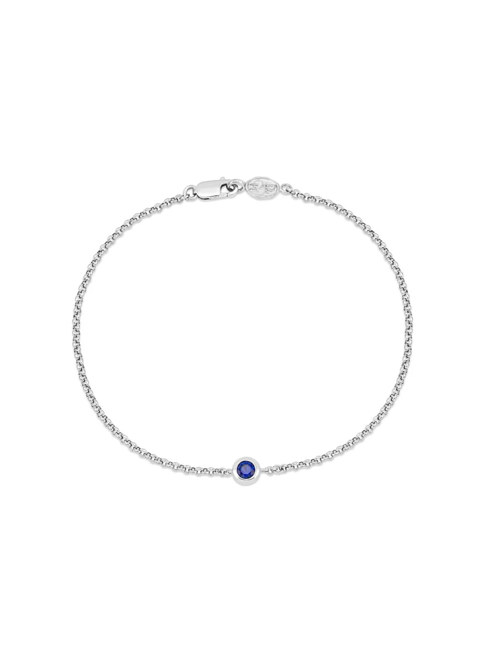 Dower & Hall 9k Round 3mm Sapphire Dewdrop Chain Bracelet, view 4