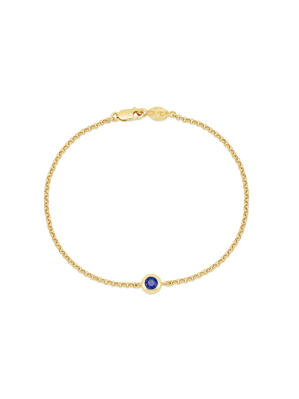 Dower & Hall 9k Round 4mm Sapphire Dewdrop Chain Bracelet