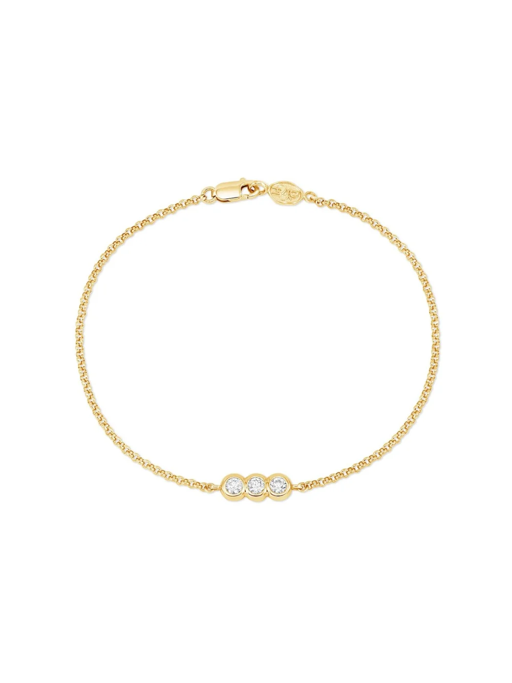 Dower & Hall 9k Round Trio 3mm Diamond Dew Chain Bracelet
