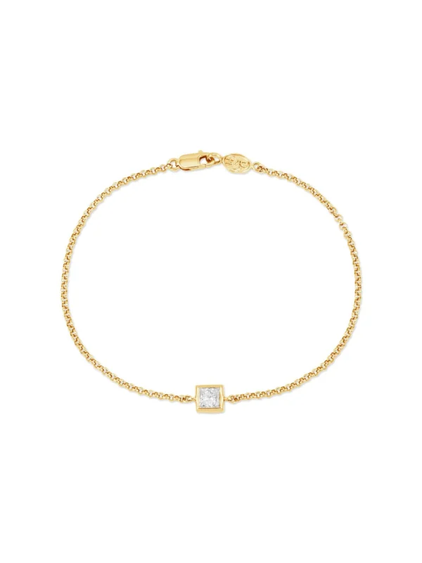 Dower & Hall 9k Square 4mm Diamond Tutti-Frutti Chain Bracelet